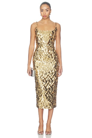 Karlie Gold Midi Dress Nadine Merabi