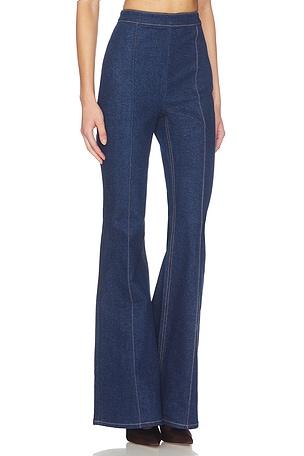 Nadine Merabi Charlotte Denim Trousers in Blue. Size 4/S. Also