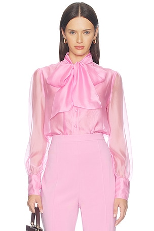 Pink Organza Blouse Bodysuit Nadine Merabi