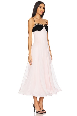 Nafsika Skourti Waltz Dress With Leo Trim in Blush