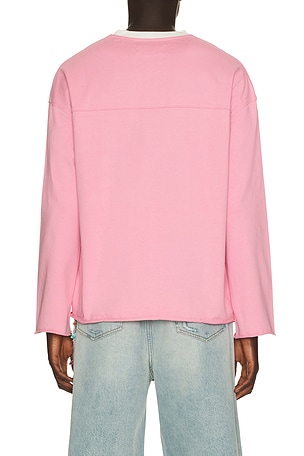 Nahmias Varsity Logo Long Sleeve Shirt in Pink