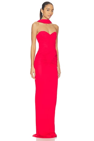 The New Arrivals by Ilkyaz Ozel Samsara Jersey Maxi Dress in Red