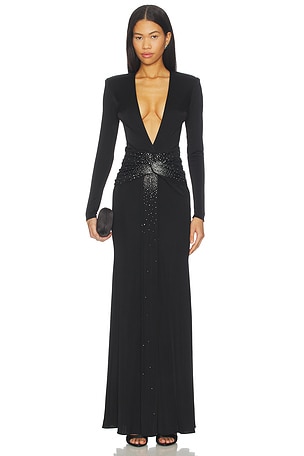 Azure Crystal Embellished Maxi Dress The New Arrivals by Ilkyaz Ozel