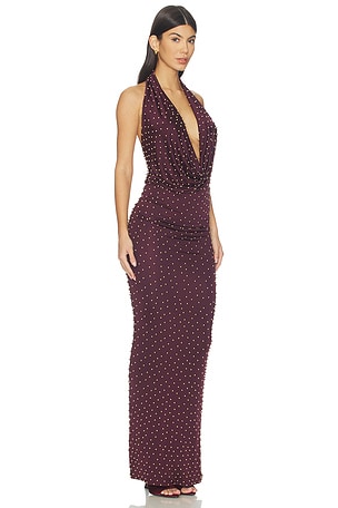 The New Arrivals by Ilkyaz Ozel Agel Dress in Wine. Size 40/8. Also