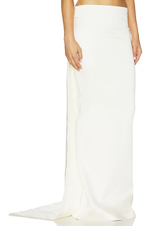 The New Arrivals by Ilkyaz Ozel Medea Satin Maxi Skirt in Ivory. Size 36/4. Also