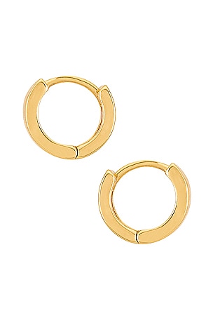 Natalie B Jewelry Marga Huggy Hoop Earring in Metallic Gold