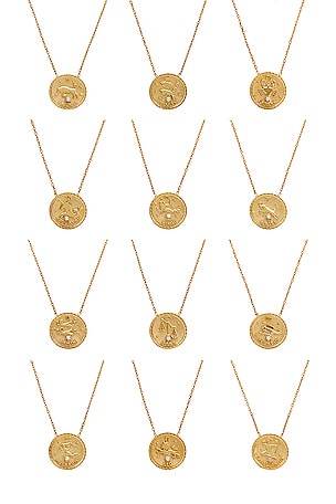 Natalie B Jewelry Redone Zodiac Vintage Necklace in Metallic Gold