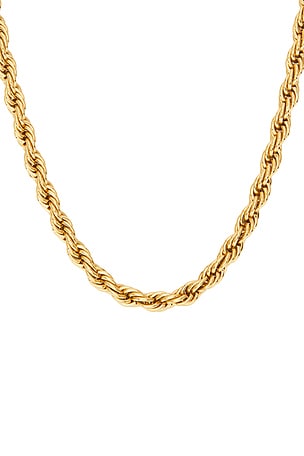 Natalie B Jewelry Donatella Rope Chain Necklace in Metallic Gold