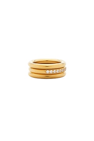 Natalie B Jewelry Tessa Trio Ring Set in Metallic Gold