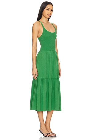 Nation Los Angeles Penelope Cross Back Midi Dress in Green