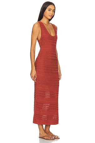 Nation Los Angeles Carrer Sweater Dress in Brick