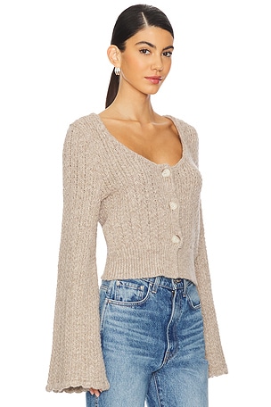 Nation LTD Berenice Round Neck Cardigan in Cream