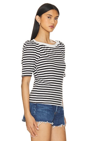 Nation LTD Deana Stripe Envelope T-shirt in Black