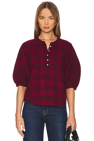 Nation LTD May Flannel Top in Burgundy