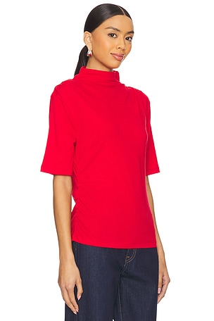 Nation LTD Reed Mock Neck Top in Red