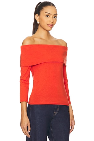 Nation Los Angeles Alexi Off The Shoulder T-Shirt in Red