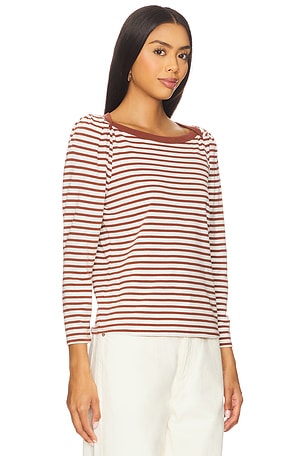 Nation Los Angeles Amelie Envelope Neck Top in Brown