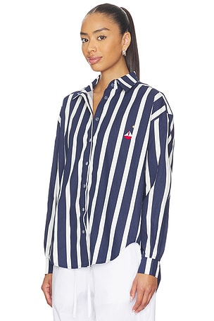 Nau Bikinis Striped Tunic in Navy,White