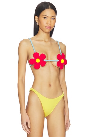 Nau Bikinis Daisy Bikini Top in Red,Baby Blue