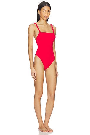 Nau Bikinis Braided Low Back One Piece in Red