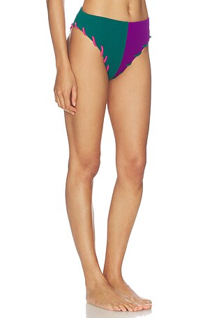Nau Bikinis Contour Colorblock Bikini Bottom in Purple,Green