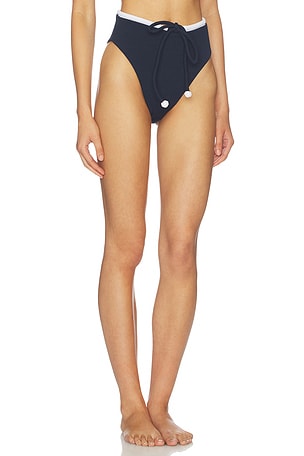 Nau Bikinis Ipa High Waist Bikini Bottom in Navy