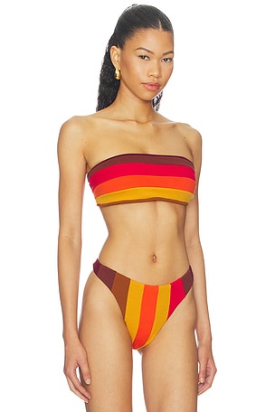 Nau Bikinis Golden Hour Bandeau Bikini Top in Brown Ombre