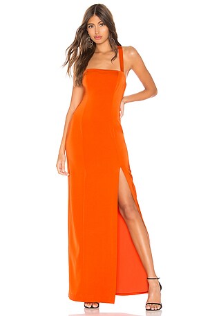 nbd orange dress NWT orange satin NBD dress S (4-6)