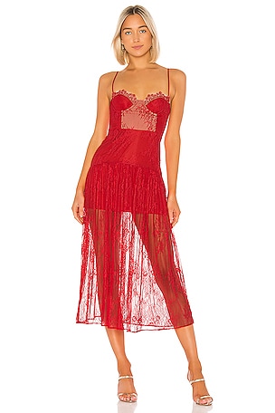 strapless open back dress Lace Trim Strapless Gathered Detail Midi Dress In Red – Infinity Raine