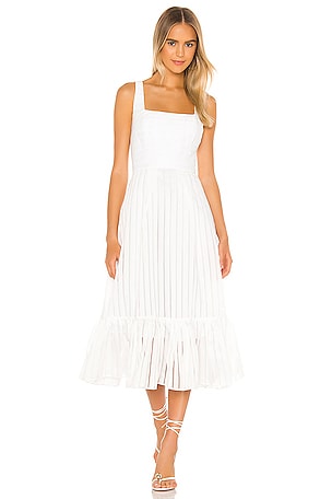 knee length dresses for ladies Aylaya Ivory Multi Floral Print Linen Blend Sorrento Maxi Dress