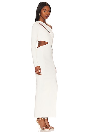 NBD Audrina Cut Out Maxi Dress in Ivory