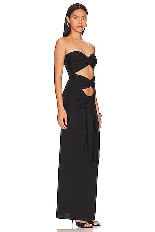 NBD Charlotte Strapless Gown in Black