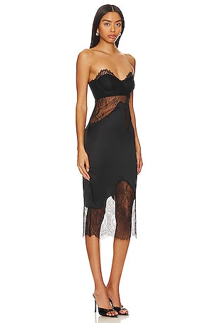 NBD Giselle Midi Dress in Black