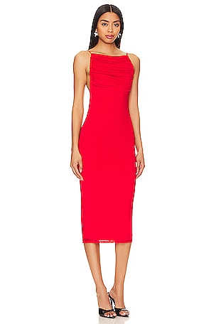 NBD Myra Midi Dress in Red