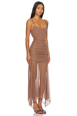 NBD x Maggie MacDonald Aine Maxi Dress in Brown