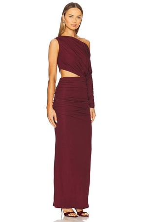 NBD Yahaira Maxi Dress in Burgundy