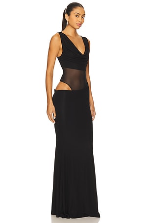 Nbd vestido largo derowen en color negro