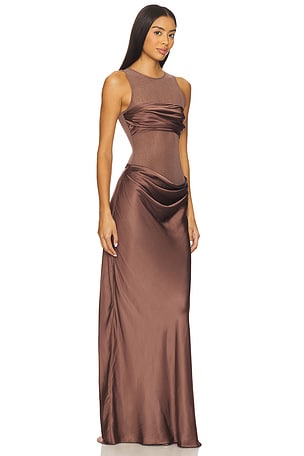 NBD Fiza Maxi Dress in Brown
