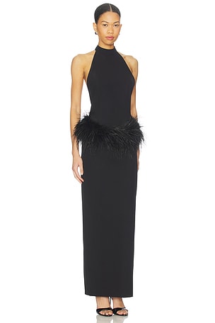 NBD x Christina Elezaj Fauzia Maxi Dress in Black. Size XXS. Also