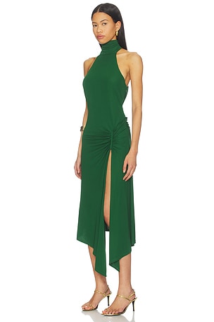 NBD Kim Midi Dress in Dark Green