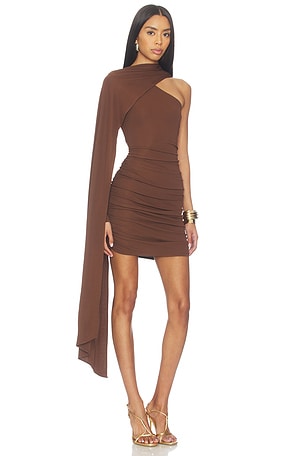 NBD Allona Mini Dress in Brown. Size XXS. Also