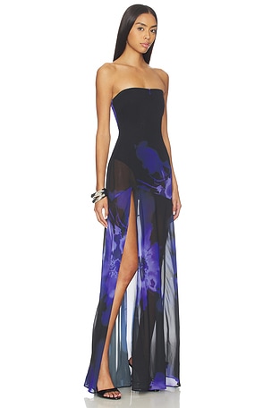 NBD Adeliza Maxi Dress in Black,Blue