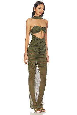 NBD Rekha Maxi Dress in Green. Size XXS. Also