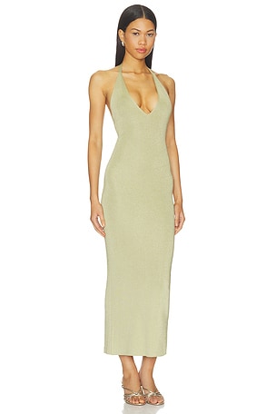 NBD Jamy Deep V Maxi Dress in Sage