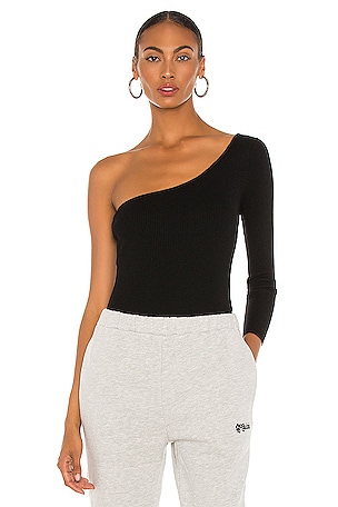 NBD Azura One Shoulder Sweater in Black