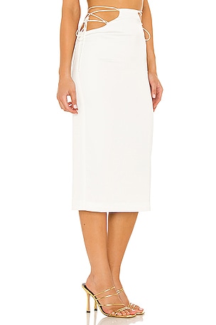 NBD Sydnee Midi Skirt in White