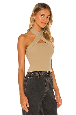 NBD Yvette Halter Top in Taupe