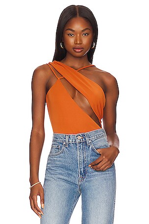 NBD Andrea Bodysuit in Burnt Orange REVOLVE