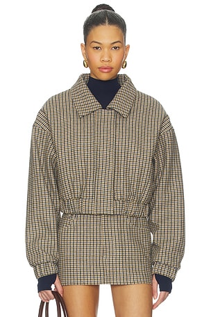 Nakedvice The Selene Check Jacket in Tan