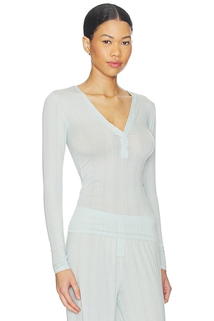 Negative Underwear Whipped Henley in Baby Blue